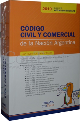 Código Civil y Comercial de la Nación 2019 CON LEYES COMPLEMENTARIAS